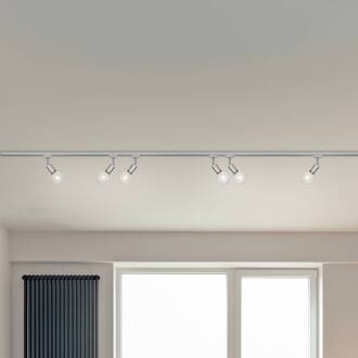 Railsetset DUOline Diallo titanium 2 m 6-lamps E27-LED 2-lamps titaan