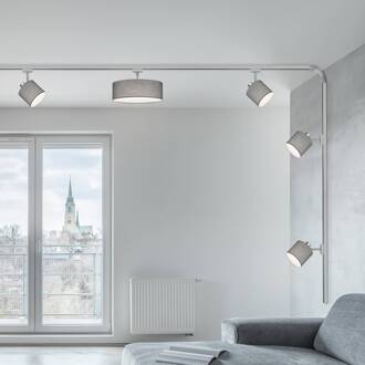 Railsetset DUOline Hotel/Tommy, titanium, 4 m, 7-lamps, E27/E14 titanium, grijs