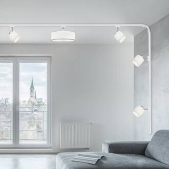 Railsetset DUOline Hotel/Tommy, wit, 4 m, 7-lamps, E27/E14 wit mat