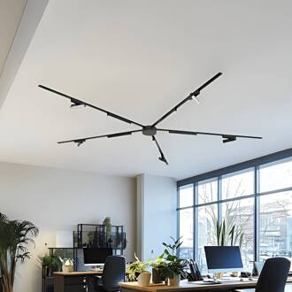 Railsystem 48V Lumaro, lichtlijst, 10-lamps, zwart