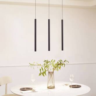 Railsystem 48V Lumaro, pendel, buislamp, 3-lamps, zwart