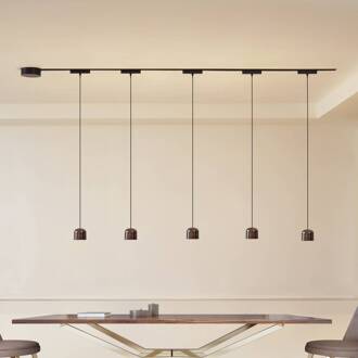 Railsystem 48V Lumaro, pendel, cilinder, 5-lamps zwart