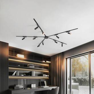 Railsystem 48V Lumaro, spots, 10-lamps, zwart, Ø 4cm