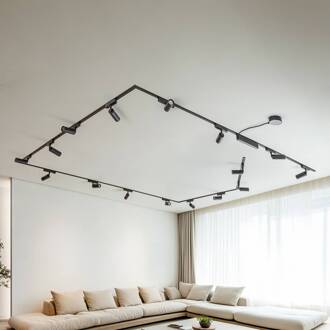 Railsystem 48V Lumaro spots 16-voudig zwart Ø4cm dimbaar