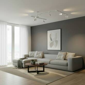 railsystem Linaro, GU10, 6-lamps, wit, C-vorm