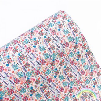 Rainbow 22X28Cm A4 Lollipop Printing Faux Lederen Vel Leuke Stof Voor Het Maken Van Bogen, ambachten En Oorbellen