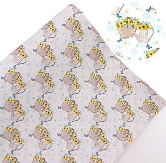 Rainbow 30X138Cm Roll Gele Zonnebloem Pu Afdrukken Faux Leather Voor Bows Maken, Diy Oorbellen, ambachtelijke Projecten