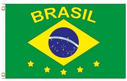 Rainbow Brazilie vlag met tekst 150 x 90 cm Multi