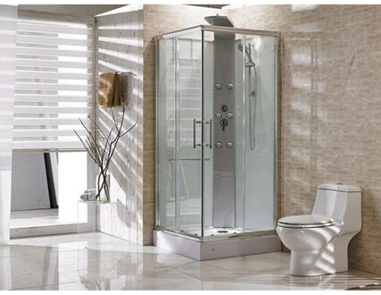 Rainbow complete douchecabine 90x90x218 alu 5mm kitvrij