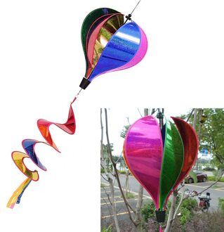 Rainbow Heteluchtballon Pailletten Windzak Gestreepte Wind Spinner Outdoor Decor