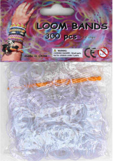Rainbow Loom Bands 300 stuks: glitter wit (37149)