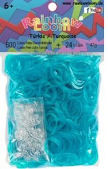 Rainbow Loom Bands 600 stuks: turquoise (22086)