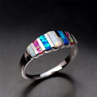 Rainbow Opalen Trouwringen Voor Vrouwen Blue Opal Ring Engagement Zilveren Sieraden Ringen Voor Vrouwen Wedding Ring Voor Dames 10