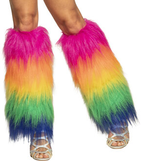 Rainbow Pluche Beenwarmers Multikleur - Print