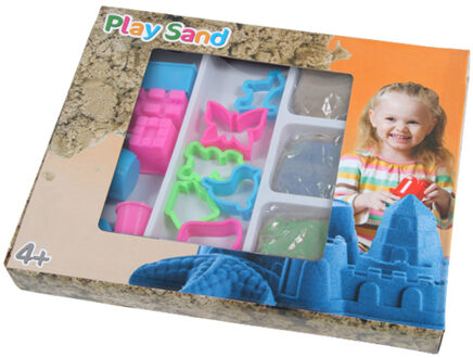 Rainbow Speelzand/magisch zand set 450 gram 3 kleuren met 12 zandvormen