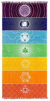 Rainbow Stripes Scarf Bohemia Wall Hanging Blanket Summer Beach Towel Yoga Mat