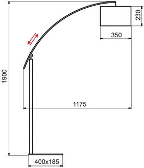 Rainbow vloerlamp ebbenhout/chroom donker-houten, chroom, wit