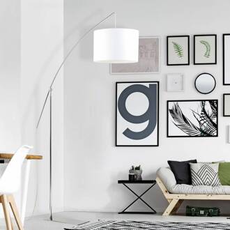 Rainbow vloerlamp van metaal, chroom chroom, wit