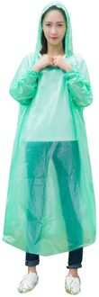 Raincoats Disposable Adult Emergency Waterproof Rain Coat Hiking Camping Hood Outdoor Tourism Non-Disposable PEVA Transparent groen