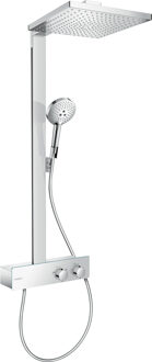 Raindance E Square E300 1jet showerpipe:m. ShowerTablet 350 opb. douchekraan thermostaat EcoSmart m. Raindance E300 1 jet hoofddouche chroom
