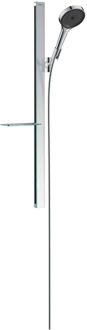 Rainfinity glijstangset m. 130 3jet handdouche m. zeepschaal 90cm met doucheslang 160cm chroom