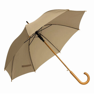 Rainmaster paraplu met houten handvat - beige scherm - D103 cm - Paraplu's