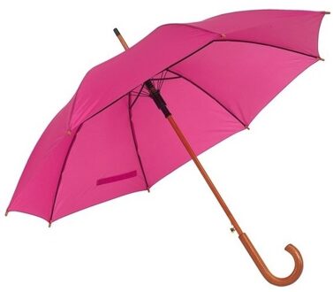 Rainmaster paraplu met houten handvat - roze scherm - Dia 103 cm