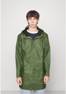 Rains 12020 long jacket evergreen - maat XL Groen