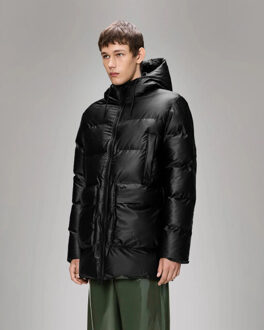 Rains Ata puffer cargo jas w3t4 Zwart - S