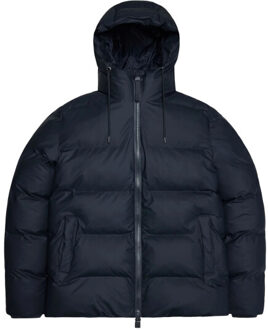 Rains Ata puffer jas w3t3 - maat L Blauw