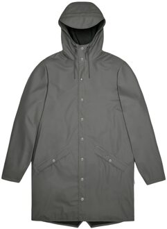 Rains Long jacket w3 regenjas Grijs - S