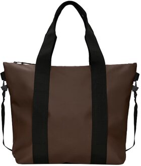 Rains Mini Tote Tas met Ritssluiting Rains , Brown , Heren - ONE Size