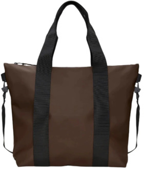 Rains Mini Tote Tas met Ritssluiting Rains , Brown , Heren - ONE Size