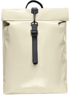 Rains Rolltop Rucksack Mini W3 shore Wit - H 38 x B 28 x D 12 cm