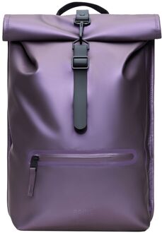Rains Rolltop Rucksack W3 body Paars - H 48 x B 32 x D 11 cm