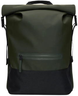 Rains Sportieve Trail Rolltop Rugzak Rains , Green , Unisex - ONE Size