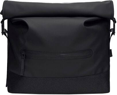 Rains Trail Roll-top schoudertas 16 inch black Zwart