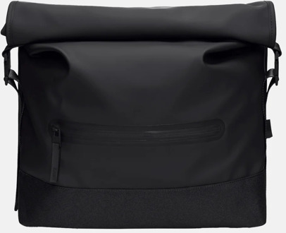 Rains Trail Roll-top schoudertas 16 inch black Zwart