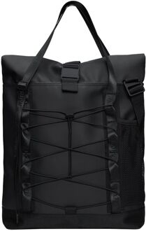 Rains Trail Rolltop Tote Bag black rugzak Zwart - H 47 x B 36 x D 14 cm