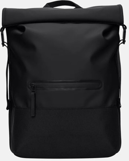 Rains Zwarte Trail Rolltop Rugzak Rains , Black , Unisex - ONE Size