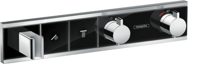 RainSelect afbouwdeel voor inbouw douchekraan thermostatisch voor 2 functies met handdouchehouder 45.6x90cm zwart/chroom 15355600