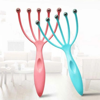 Rake For Head Massage Masazer Do Glowy Scalp Massager Steel Ball Head Massage Relaxation Five Finger Massager For Head
