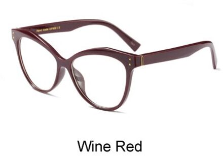 Ralferty Kat Bril Frames Vrouwen Lenzenvloeistof Frame Voor Optische Recept Graden Trendy Brillen Oculos F92113 wijn rood