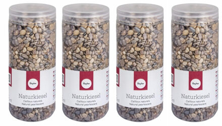 RALKA 4x potjes gekleurde decoratie steentjes kiezel 475 ml