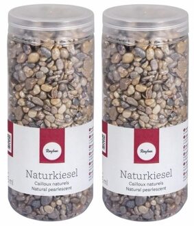 RALKA Rayher decoratie steentjes kleine kiezels - 2x - 475 ml - 5 tot 8 mm