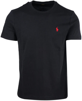 Ralph Lauren Basic T-shirt met logoborduring Zwart - XL