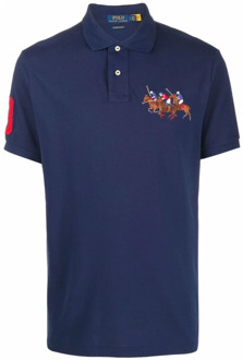 Ralph Lauren Blauw Katoenen Poloshirt met Nummer Applicatie Ralph Lauren , Blue , Heren - M,S