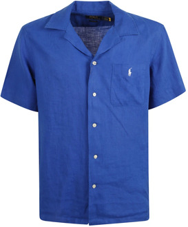 Ralph Lauren Blauw Linnen Polo Shirt Ralph Lauren , Blue , Heren - L,S