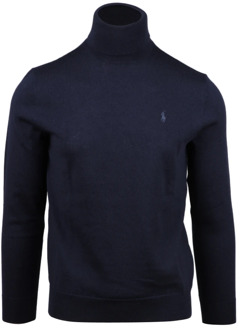 Ralph Lauren Blauwe Merinowollen Coltrui Polo Ralph Lauren , Blue , Heren - XL