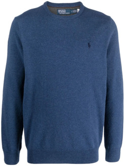 Ralph Lauren Blauwe Sweaters LS CN Pp-Lange Mouwen-Pullover Polo Ralph Lauren , Blue , Heren - 2Xl,Xl,L,M,S